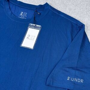 NEW 2Undr Mens Size XL Performance First Layer‎ Navy T-Shirt Quick Dry Luxury